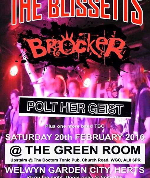 NEXT GIG! We’re playing at The Green Room, Welwyn Garden City next Friday 20th of Feb with our mates…
