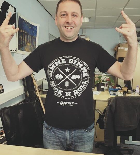 You know you have the right job when your boss turns up in the morning wearing this #gimmegimmerockn…