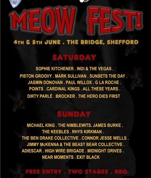 SHEFFORD! We’re playing MEOW FEST! next Saturday 4th of June! It’s been organized by the awesome act…