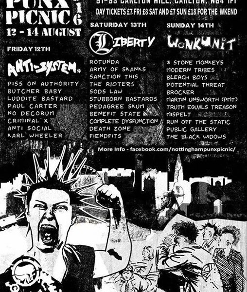 NOTTINGHAM! Next Sunday 12th August we’re playing Nottingham Punx Picnic Festival at The Doghouse. O…