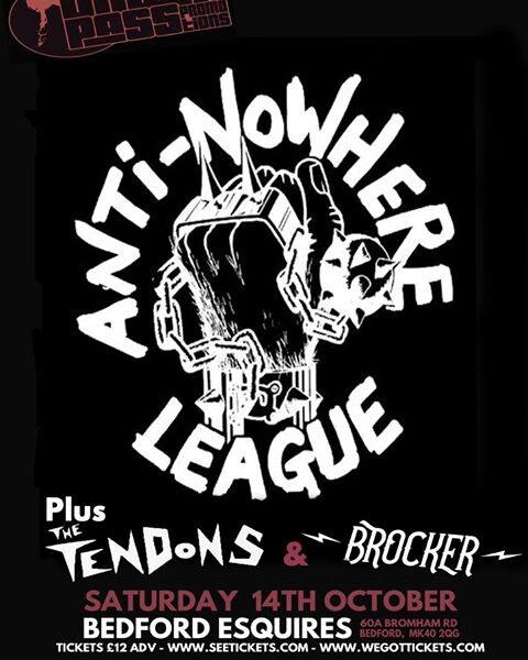 BEDFORD! Next one for us at Bedford Esquires supporting the amazing Anti-Nowhere League (Official). …